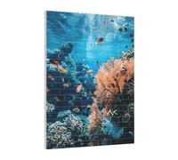Art Brick Puzzle Set DIY Building Blocks 3D Jigsaw Coral Reef Printed Design Desk Decor 141 Pcs
