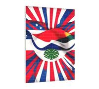 Art Brick Puzzle Set DIY Building Blocks 3D Jigsaw Costa Rica Flag Printed Design Desk Decor 141 Pcs