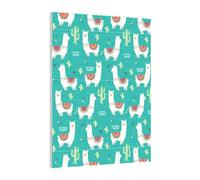 Art Brick Puzzle Set DIY Building Blocks 3D Jigsaw Cute White Llama and Cactus Printed Design Desk Decor 141 Pcs