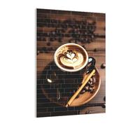 Art Brick Puzzle Set DIY Building Blocks 3D Jigsaw Delicious Heart Coffee Printed Design Desk Decor 141 Pcs
