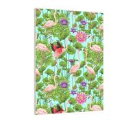 Art Brick Puzzle Set DIY Building Blocks 3D Jigsaw Flamingo Love Flowers Printed Design Desk Decor 141 Pcs