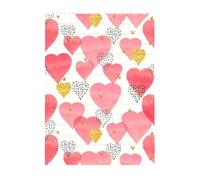 Art Brick Puzzle Set DIY Building Blocks 3D Jigsaw Gold Pink Heart Printed Design Desk Decor 4x5.5 in