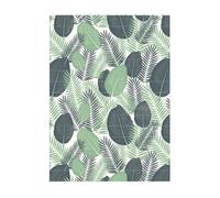 Art Brick Puzzle Set DIY Building Blocks 3D Jigsaw Green Tropical Leaves Printed Design Desk Decor 4x5.5 in