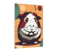 Art Brick Puzzle Set DIY Building Blocks 3D Jigsaw Guinea Pig Pattern Printed Design Desk Decor 141 Pcs