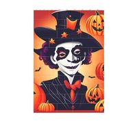 Art Brick Puzzle Set DIY Building Blocks 3D Jigsaw Happy Halloween Printed Design Desk Decor 37 Pcs