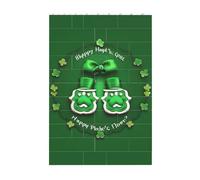 Art Brick Puzzle Set DIY Building Blocks 3D Jigsaw Happy St. Patrick's Day Printed Design Desk Decor 37 Pcs