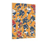 Art Brick Puzzle Set DIY Building Blocks 3D Jigsaw Hockey Printed Design Desk Decor 141 Pcs