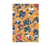 Art Brick Puzzle Set DIY Building Blocks 3D Jigsaw Hockey Printed Design Desk Decor 37 Pcs