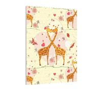 Art Brick Puzzle Set DIY Building Blocks 3D Jigsaw Kissing Giraffe Heart Butterfly Printed Design Desk Decor 141 Pcs