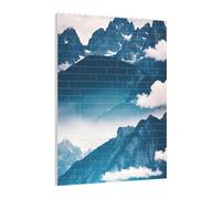 Art Brick Puzzle Set DIY Building Blocks 3D Jigsaw Landscape with Mountains Printed Design Desk Decor 141 Pcs