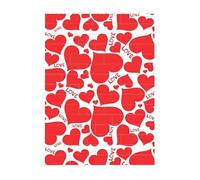 Art Brick Puzzle Set DIY Building Blocks 3D Jigsaw Love Heart Printed Design Desk Decor 4x5.5 in