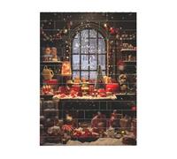 Art Brick Puzzle Set DIY Building Blocks 3D Jigsaw Merry Christmas Day Printed Design Desk Decor 4x5.5 in