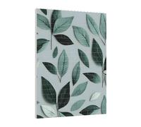 Art Brick Puzzle Set DIY Building Blocks 3D Jigsaw Mint Gray Leaf Printed Design Desk Decor 141 Pcs