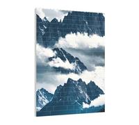 Art Brick Puzzle Set DIY Building Blocks 3D Jigsaw Mountains and Clouds Printed Design Desk Decor 141 Pcs