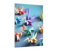 Art Brick Puzzle Set DIY Building Blocks 3D Jigsaw Origami Papercraft Cranes Printed Design Desk Decor 141 Pcs