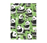 Art Brick Puzzle Set DIY Building Blocks 3D Jigsaw Panda Bamboo Printed Design Desk Decor 4x5.5 in