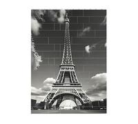 Art Brick Puzzle Set DIY Building Blocks 3D Jigsaw Paris Eiffel Tower and Cloud Printed Design Desk Decor 4x5.5 in