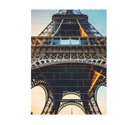Art Brick Puzzle Set DIY Building Blocks 3D Jigsaw Paris Eiffel Tower Picture Printed Design Desk Decor 4x5.5 in