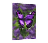 Art Brick Puzzle Set DIY Building Blocks 3D Jigsaw Purple Butterfly Printed Design Desk Decor 141 Pcs