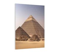 Art Brick Puzzle Set DIY Building Blocks 3D Jigsaw Pyramids of Egypt Printed Design Desk Decor 141 Pcs