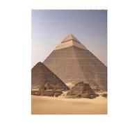 Art Brick Puzzle Set DIY Building Blocks 3D Jigsaw Pyramids of Egypt Printed Design Desk Decor 4x5.5 in