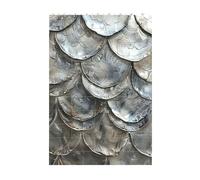 Art Brick Puzzle Set DIY Building Blocks 3D Jigsaw Silver Fish Scale Printed Design Desk Decor 37 Pcs