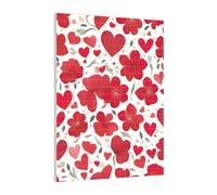 Art Brick Puzzle Set DIY Building Blocks 3D Jigsaw Valentine Red Heart Flower Printed Design Desk Decor 141 Pcs