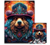 Art Brown Bear Jigsaw Puzzles for Adults 1000 Piece Jigsaw Puzzles for Adults for Family And Friends, Suitable for Ages 14+ 26X38CM/10.23x14.96inch