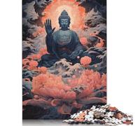 Art Buddha Statue Puzzle Rectangular Paper Board 100 Percent Recycled Cardboard Jigsaw Puzzle for Adult Children 1000pcs (75x50cm)