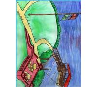Art by Sharon Kay Cloud 'Boat Dock at Camp Dogwood' Journal