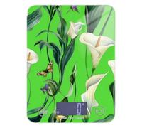 Art Calla Lily Green Flower waterproof food prep scale 11lb/0.18oz, 5kg/5g scale weighing grams with 4 unit for roasting Cooking Baking (Batteries not Included)