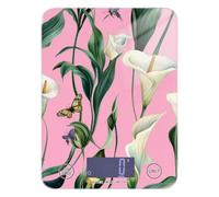 Art Calla Lily Pink Flower LCD Display scale for food weight 11lb/0.18oz, 5kg/5g digital kitchen scale with 4 unit for roasting Keto Baking (Batteries not Included)
