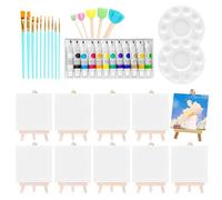 Art Canvas Kit, Mini Acrylic Painting Set, Includes Washable Paint and Brushes, Compact 10-Piece Collection for Creative Learning, Home Decor, Classroom, Party Projects
