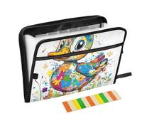 Art Cayuga Duck Artistic Graffiti Accordion File Folders 13 Pockets A4 Letter Size with Zipper Closure for File Storage Organizer