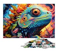 Art Chameleon 1000-Piece Jigsaw Puzzle cardboard Jigsaw Puzzles for Adults for Teenagers & Teens, Ideal Birthday 26X38CM/10.23x14.96inch