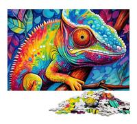 Art Chameleon 1000 Piece Jigsaw Puzzle Difficult Puzzles for Adults for Teenagers, Family Game Night, Brain-Challenging Gift Idea 26X38CM/10.23x14.96inch