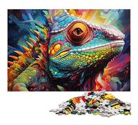 Art Chameleon 1000Pc Adults Jigsaw Puzzle Wooden Puzzles Challenging Brain Teaser for Teenagers, Family Game Night Fun 50x75CM/19.68x29.52inch