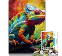 Art Chameleon Adult Jigsaw Puzzles 1000 Pieces,Stress Reliever Difficult Challenge Deal As Gifts for The Whole Family (38x26cm)