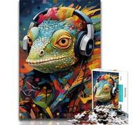 Art Chameleon Adult Puzzles 1000 Pieces,Help The Brain Exercise Addictive Toys to Cultivate Patience Unique Challenge Game (38x26cm)