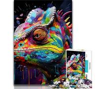 Art Chameleon Jigsaw Puzzles for Adults 1000 Piece Puzzle,Help The Brain Exercise Addictive Toys to Cultivate Patience A Work of Art (38x26cm)
