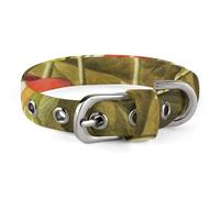 Art Cherry Painting Pet Collar Oxford Adjustable Safety Dog Collars Cute Outdoor Training Pet Collars Easy Clean Floral Print Puppy Collar for City Pet Owners