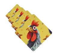 Art Chicken Painting Car Air Fresheners Cards 4 Pcs Hanging Fragrance Scented Cards Long-Lasting Car Aromatherapy Tablets for Wardrobe Bathroom Car Interior Mirror Pendant Gifts