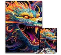 Art Chinese Dragon 1000 Piece Jigsaw Puzzles for Adults Wooden Jigsaw Relaxing Entertainment, Home Decor 50x75CM/19.68x29.52inch