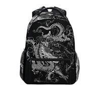 Art Chinese Dragon Backpack Bookbag for Boy Girl Large Travel Laptop Shoulder Bag for Women Men