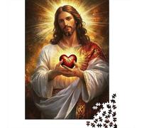 Art Christian Jesus 1000 Piece Puzzles For Adults Creative Rectangular Wooden Puzzle Jigsaw Christmas for Friends Family 1000pcs (75x50cm)