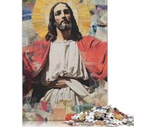 Art Christian Jesus 1000 Pieces Jigsaw Puzzles for Adults Creative Rectangular Jigsaw Wooden Puzzles Game Brain Teasers Toy 1000pcs (75x50cm)