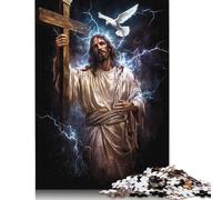 Art Christian Jesus 1000 Pieces Puzzles for Teenagers Gifts Wooden Puzzle Jigsaws for Adults Home Educational Games DIY Toys 1000pcs (75x50cm)