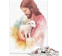 Art Christian Jesus 1000 Pieces Puzzles Wooden Puzzle for Teenager Funny Jigsaw Puzzles 1000pcs (75x50cm)