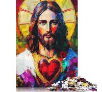 Art Christian Jesus 1000 Pieces Wooden Puzzles for Adults Jigsaw Puzzles Educational Game Challenge Toy 1000pcs (75x50cm)