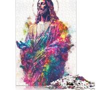 Art Christian Jesus 500 Pieces Puzzles Wooden Puzzle for Teenager Funny Jigsaw Puzzles 500pcs (52x38cm)
